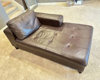 brown leather chaise lounge chair