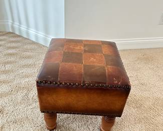 leather footstool 