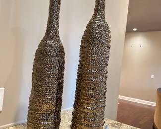 Zaras Tall Ceramic Bottle in Bronze Finish