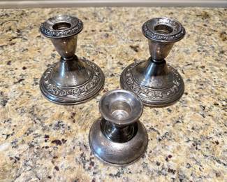 silver candle holders