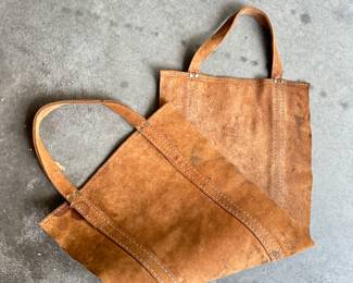 leather firewood log carrier