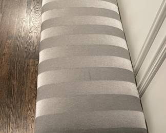 Grey Mohair Upholstered Louis XIV Style Bench. Measures 51" W x 16" D x 18" H. Photo 2 of 3.