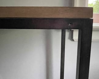 Room & Board Wood & Gun Metal Console. Measures 48" W x 14" D x 32" H. Photo 4 of 4.