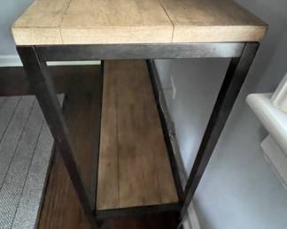 Room & Board Wood & Gun Metal Console. Measures 48" W x 14" D x 32" H. Photo 3 of 4.