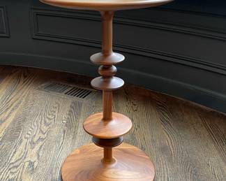 Room & Board Turned Martini Table Signed By Artist. Measures 14" D x 22" H. Photo 1 of 3.