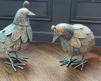 Pair of Metal Quails.