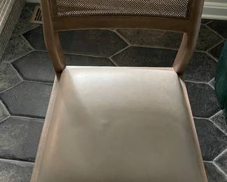 McGuire Leather Seat Upholstered Chair in Grey Dove - 3 Available. Each Measures 19" W x 20" D with 19" Seat Height. EXCELLENT DESK CHAIRS! Photo 2 of 4.