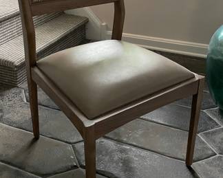 McGuire Leather Seat Upholstered Chair in Grey Dove - 3 Available. Each Measures 19" W x 20" D with 19" Seat Height. EXCELLENT DESK CHAIRS! Photo 1 of 4.