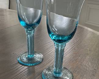 Set of 8 Cobalt Blue Water Glasses.
