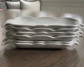 Set of 6 Pillivuyt French Porcelain Corn On The Cob Plates. Photo 1 of 3.