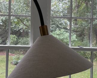 Crate & Barrel Swing Arm Arc Floor Lamp. Measures 81" H x 52" From Stand to Outer Tip of Shade. Photo 2 of 2.