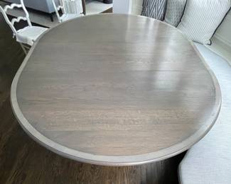 Vintage Pine Sourced 60" D Pedestal Extension Dining Table. Measures 60" -78" L with 18" Leaf x 60" W x 30" H. Photo 2 of 4.