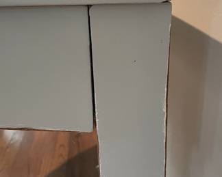 Antique 54" D Flip Top Dining Table / Demi Lune in Custom Light Grey Finish. Measures 31" H Closed; 54" D x 29.5" H When Open with 24.5" Clearance. Photo 4 of 4.