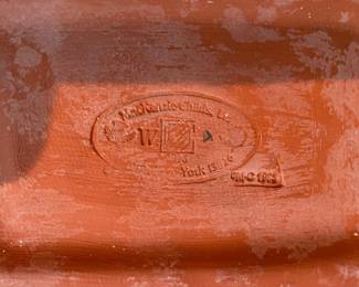 Hand-Painted & Glazed Terracotta Butter Server. Photo 3 of 3.