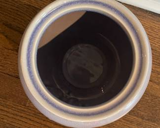 Lilac Glazed Fleur De Lis Ceramic Canister Set. Photo 2 of 3.