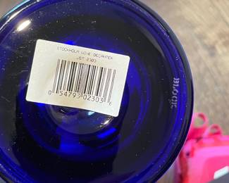 Brand New Block Stockholm Cobalt Blue Crystal Decanter with Stopper and Pitcher. Photo 3 of 3.