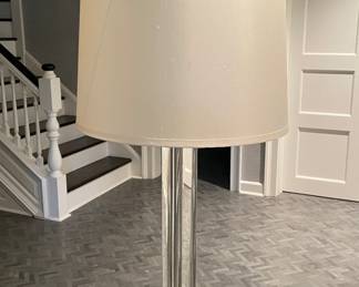Glass & Polished Nickel Floor Lamp. Photo 2 of 4.