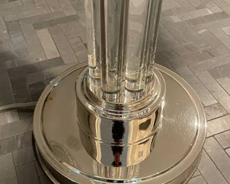 Glass & Polished Nickel Floor Lamp. Photo 4 of 4.