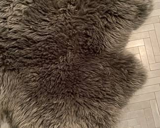 Overland Fine Double Grey Sheepskin Hide. Measures 4' x 6.' Photo 2 of 3.