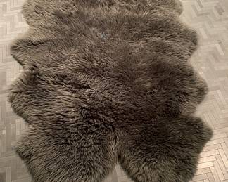 Overland Fine Double Grey Sheepskin Hide. Measures 4' x 6.' Photo 1 of 3.