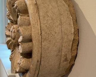 Antique Architectural Cast Stone Decorative Artifacts. Each Measures 13" D x 4" D. Photo 7 of 7.