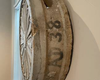 Antique Architectural Cast Stone Decorative Artifacts. Each Measures 13" D x 4" D. Photo 5 of 7.