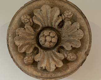 Antique Architectural Cast Stone Decorative Artifacts. Each Measures 13" D x 4" D. Photo 2 of 7.