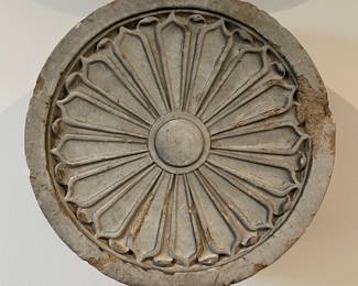 Antique Architectural Cast Stone Decorative Artifacts. Each Measures 13" D x 4" D. Photo 4 of 7.