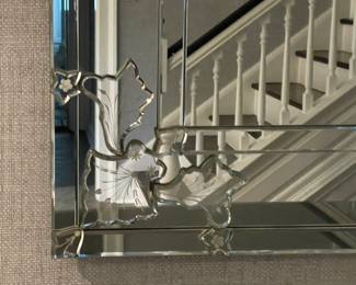 orchow Venetian Glass Mirror. Measures 34" W x 39" H. Photo 2 of 2.