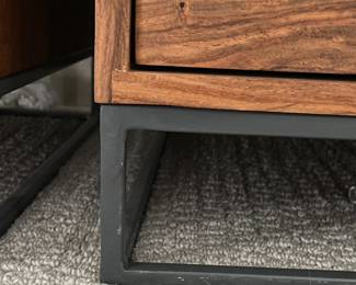 Room & Board Two-Drawer Media Console with Gun Metal Frame - 2 Available. Each Measures 48" x 17" D x 18" H. Photo 4 of 4.