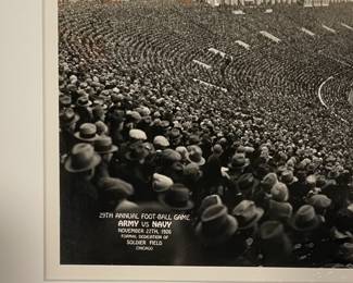 Vintage Black & White Archival Reproduction Photograph Of Army & Navy Football Game At Soldier Field. Photo 3 of 4.
