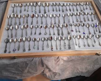Collection of sterling collectable spoons