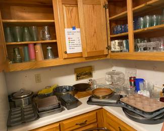Lots of baking pans
Glassware