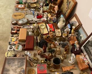 2 card tables of misc smalls