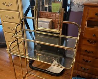 Brass and glass vanity 