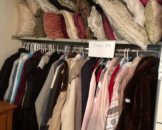 Decorator pillows, coats, sweatshirts, jackets