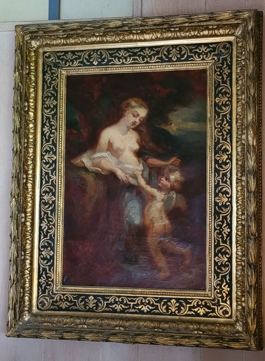 19th century oil painting in original frame