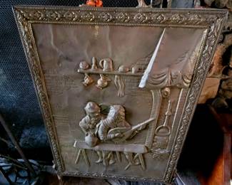 Brass fireplace screen