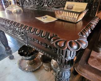 19th century heavily carved sideboard