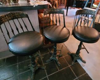 3 metal barstools
