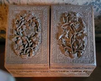 Carved stationary box