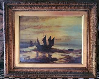 19th century seascape oil painting