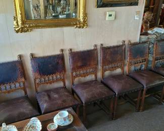 Set of 6 19th century Dickens chairs...figural features