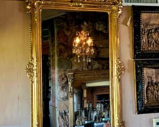 Large gilt and wood carved mirror...19th century French