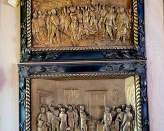 Vintage Bronze bas relief panels...circa 1890s