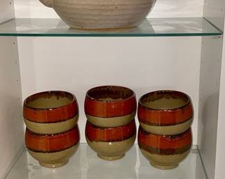 Ceramic teapot and cups