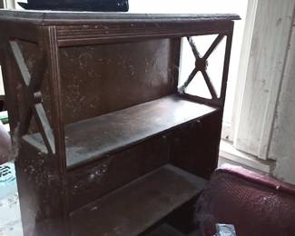 smaller wooden shelf