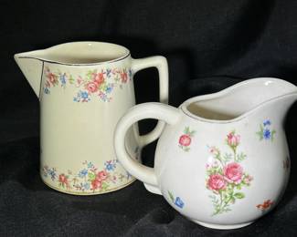 More vintage floral ceramic pitchers 