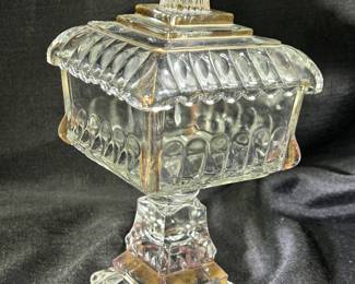 Jeannette glass wedding box/ lidded candy  dish 