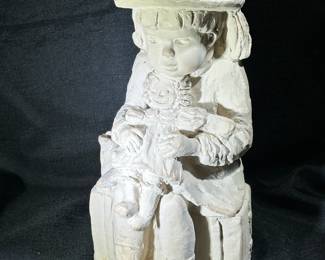 Austin Productions, Dee Crowley, signed. Bright eyed girl with Raggedy Ann doll